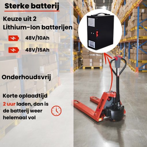Electrische handpallettruck 2000kg.