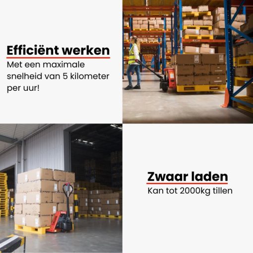 Electrische handpallettruck 2000kg.